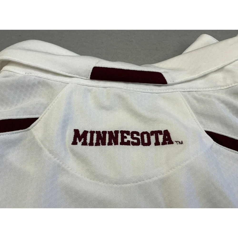 Nike Vintage Minnesota Golden Gophers Polo Shirt White Maroon XL Athletic 20709X